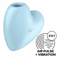SATISFYER - CUTIE HEART ESTIMULADOR Y VIBRADOR AZUL