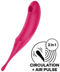 SATISFYER - TWIRLING PRO ESTIMULADOR Y VIBRADOR ROJO