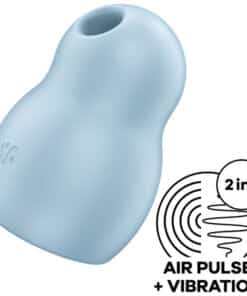 SATISFYER - PRO TO GO 1 ESTIMULADOR Y VIBRADOR DOBLE AZUL