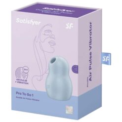 SATISFYER - PRO TO GO 1 ESTIMULADOR Y VIBRADOR DOBLE AZUL - piKanteo | Despierta tu lado más piKante