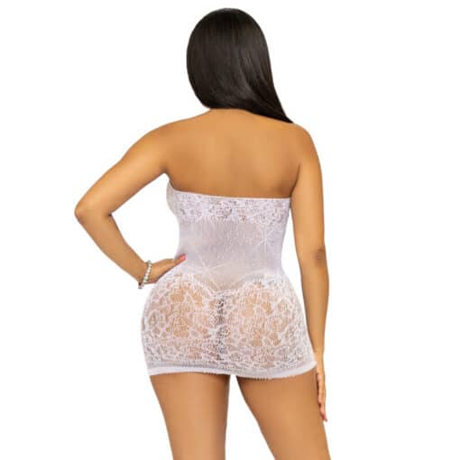 LEG AVENUE - MINI VESTIDO CON PEDRERÍA TALLA ÚNICA - BLANCO - Imagen 2