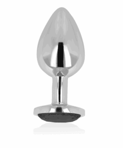 OHMAMA - PLUG ANAL CON CRISTAL NEGRO 8 CM