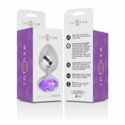 INTENSE - PLUG ANAL METAL ALUMINIO CON CRISTAL VIOLETA TALLA M - piKanteo | Despierta tu lado más piKante