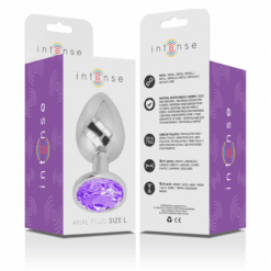 INTENSE - PLUG ANAL METAL ALUMINIO CON CRISTAL VIOLETA TALLA L - piKanteo | Despierta tu lado más piKante