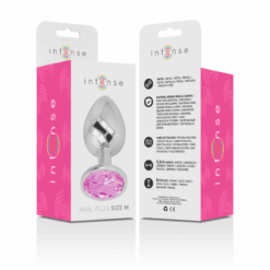 INTENSE - PLUG ANAL METAL ALUMINIO CON CRISTAL ROSA TALLA M - piKanteo | Despierta tu lado más piKante