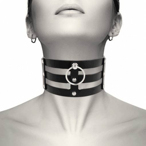 COQUETTE CHIC DESIRE - CHOKER CUERO VEGANO ESTILO FETISH - Imagen 2