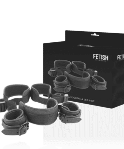 FETISH SUBMISSIVE - POSICIÓN PIERNAS ABIERTAS CON ESPOSAS CON FORRO DE NEOPRENO