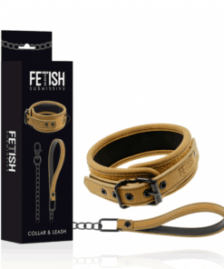 FETISH SUBMISSIVE ORIGEN - COLLAR CON CADENA CON FORRO DE NEOPRENO