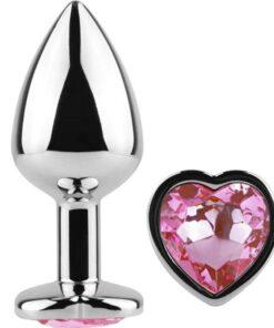 SECRETPLAY - METAL BUTT PLUG CORAZÓN FUCSIA TALLA S 7 CM