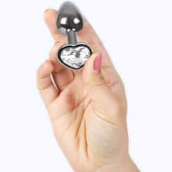 SECRETPLAY - METAL BUTT PLUG CORAZÓN TRANSPARENTE TALLA S 7 CM - piKanteo | Despierta tu lado más piKante