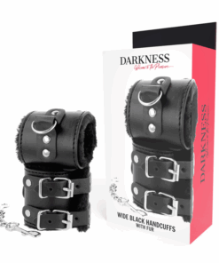 DARKNESS - ESPOSAS CUERO CON FORRO AJUSTABLES NEGRO