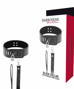 DARKNESS - COLLAR BDSM CON CANDADO NEGRO