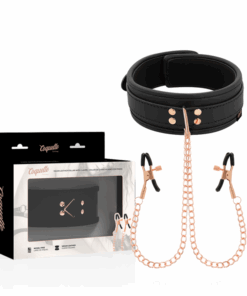 COQUETTE CHIC DESIRE - FANTASY COLLAR CON PINZAS PEZONES CON FORRO DE NEOPRENO