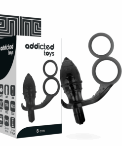 ADDICTED TOYS - PLUG ANAL CON ANILLA DOBLE NEGRO
