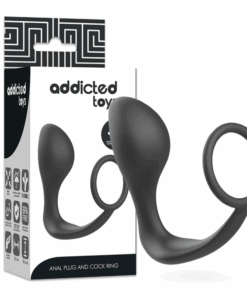 ADDICTED TOYS - PLUG ANAL CON ANILLO SILICONA NEGRO