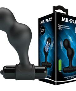 MR PLAY - PLUG ANAL VIBRADOR DE SILICONA NEGRO