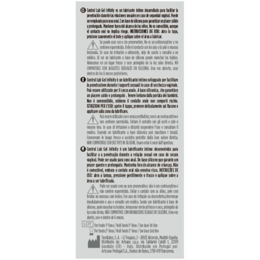 CONTROL - INFINITY LUBRICANTE BASE SILICONA 75 ML - Imagen 2