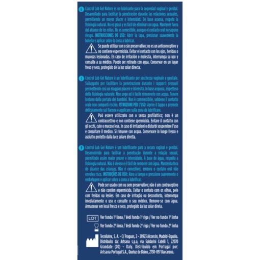 CONTROL - LUB GEL LUBRICANTE NATURAL 75 ML - Imagen 2
