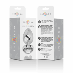 INTENSE - PLUG ANAL METAL ALUMINIO CORAZÓN BLANCO TALLA M - piKanteo | Despierta tu lado más piKante