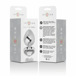 INTENSE - PLUG ANAL METAL ALUMINIO CORAZÓN BLANCO TALLA L - piKanteo | Despierta tu lado más piKante