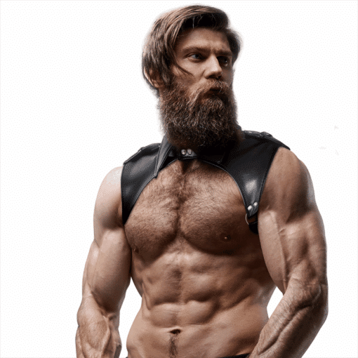 FETISH SUBMISSIVE ATTITUDE - ARNÉS BRIGADE AJUSTABLE ECOPIEL CUELLO HOMBRE - Imagen 4