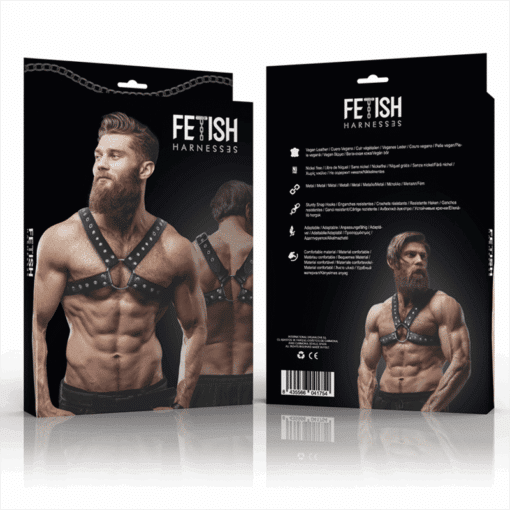 FETISH SUBMISSIVE ATTITUDE - ARNÉS ECOPIEL PECHO CRUZADO CON TACHUELAS HOMBRE - Imagen 2