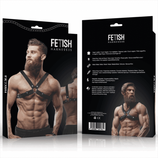 FETISH SUBMISSIVE ATTITUDE - ARNÉS BULLDOG AJUSTABLE ECOPIEL PECHO CRUZADO HOMBRE - Imagen 2