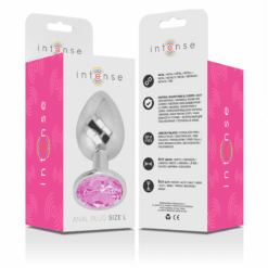 INTENSE - PLUG ANAL METAL ALUMINIO CON CRISTAL ROSA TALLA L - piKanteo | Despierta tu lado más piKante