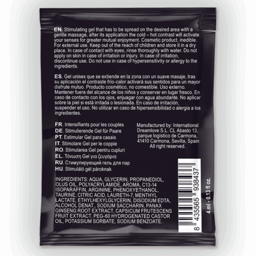 SPARTAN - GEL POTENCIADOR ERECCIÓN EFECTO FRÍO-CALOR 100% VEGANO 4ML - Imagen 2