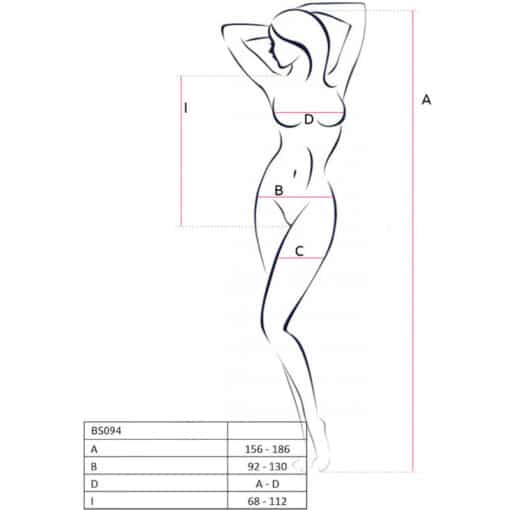 PASSION - BS094 BODYSTOCKING NEGRO TALLA ÚNICA - Imagen 7
