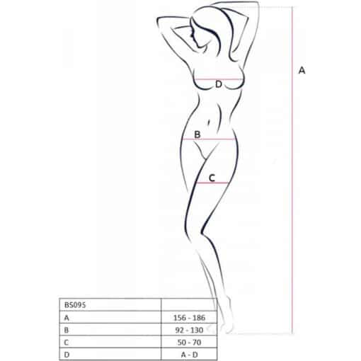 PASSION - BS095 BODYSTOCKING NEGRO TALLA ÚNICA - Imagen 7
