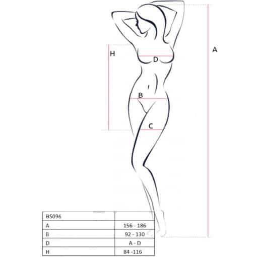 PASSION - BS096 BODYSTOCKING NEGRO TALLA ÚNICA - Imagen 7