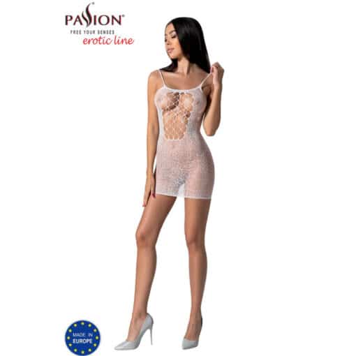 PASSION - BS096 BODYSTOCKING BLANCO TALLA ÚNICA - Imagen 3
