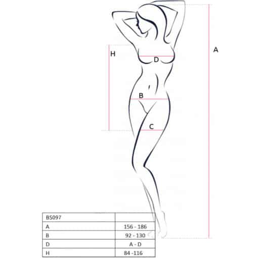 PASSION - BS097 BODYSTOCKING ROJO TALLA ÚNICA - Imagen 5