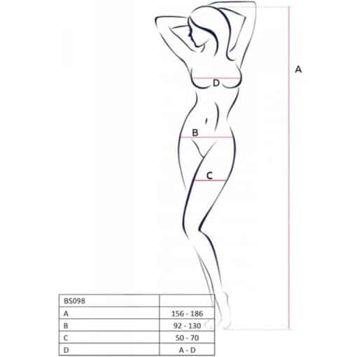 PASSION - BS098 BODYSTOCKING BLANCO TALLA ÚNICA - Imagen 5
