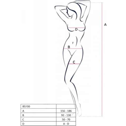 PASSION - BS100 BODYSTOCKING NEGRO TALLA ÚNICA - Imagen 7