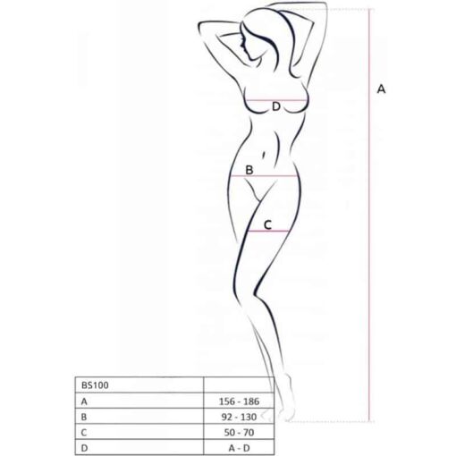 PASSION - BS100 BODYSTOCKING BLANCO TALLA ÚNICA - Imagen 5