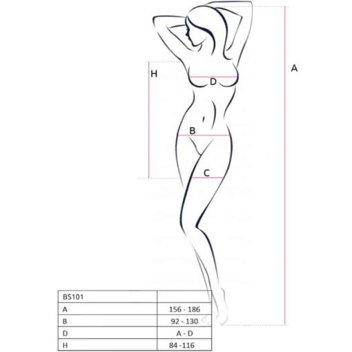 PASSION - BS101 BODYSTOCKING BLANCO TALLA ÚNICA - Imagen 5