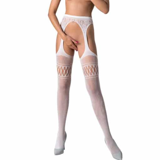 PASSION - S026 MEDIAS CON LIGUERO BLANCO TALLA ÚNICA