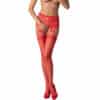 PASSION - S027 MEDIAS CON LIGUERO ROJO TALLA ÚNICA