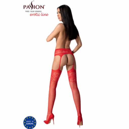 PASSION - S029 MEDIAS CON LIGUERO ROJO TALLA ÚNICA - Imagen 4