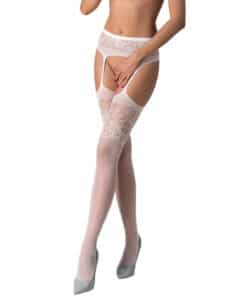 PASSION - S029 MEDIAS CON LIGUERO BLANCO TALLA ÚNICA
