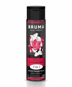 BRUMA - ACEITE DE MASAJE PREMIUM EFECTO CALOR SABOR FRESA 3 EN 1 - 100 ML