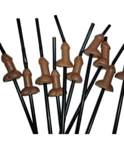 DIABLO PICANTE - BOLSA 10 PAJITAS PENE NEGRO
