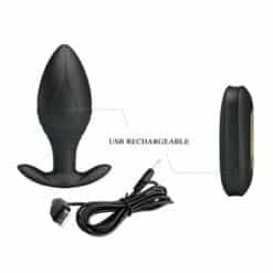 PRETTY LOVE - REGINA PLUG ANAL VIBRADOR RECARGABLE NEGRO - piKanteo | Despierta tu lado más piKante