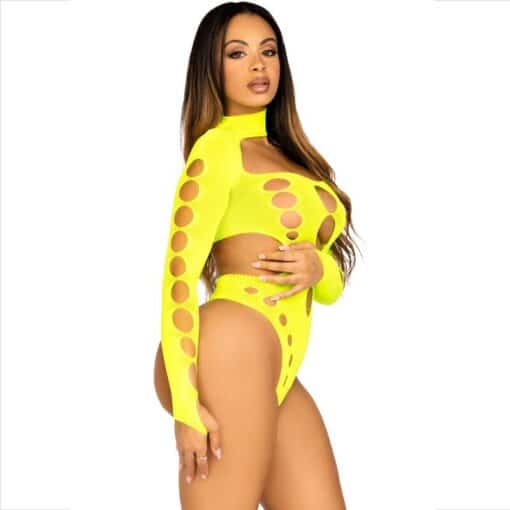 LEG AVENUE - BODY SIN COSTRURAS CON TANGA AMARILLO - Imagen 3