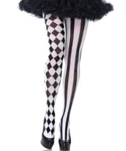 LEG AVENUE - MEDIAS ARLEQUIN NEGRO/BLANCO