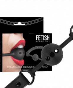 FETISH SUBMISSIVE BONDAGE - MORDAZA DE BOLA DE SILICONA TRANSPIRABLE