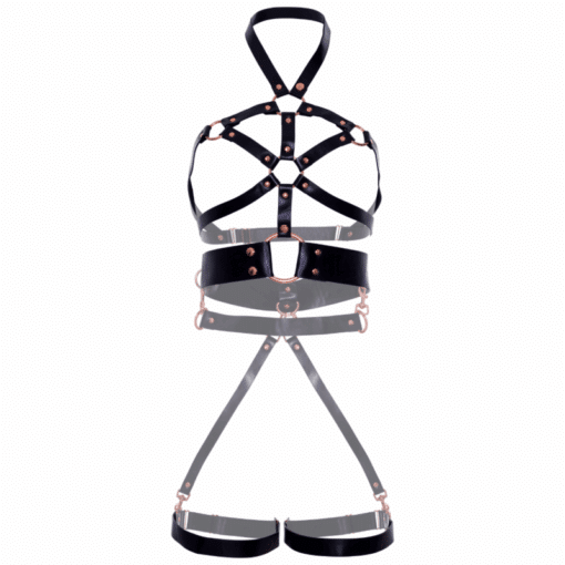LEG AVENUE - ARNÉS BODY CUERO VEGANO AGARRE NEGRO S - Imagen 6