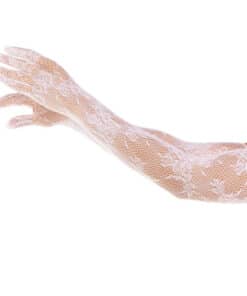 LEG AVENUE - GUANTES RED FLORAL BLANCO